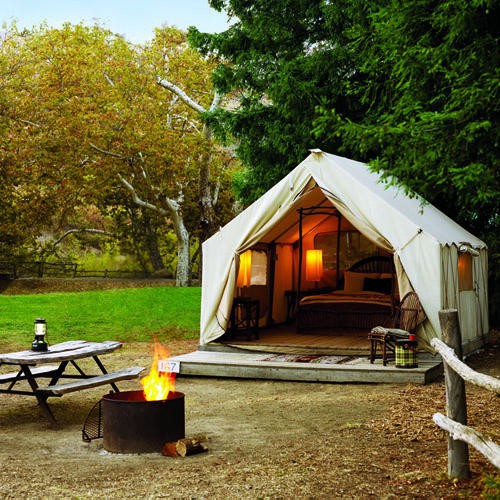 tent cabin camping romance