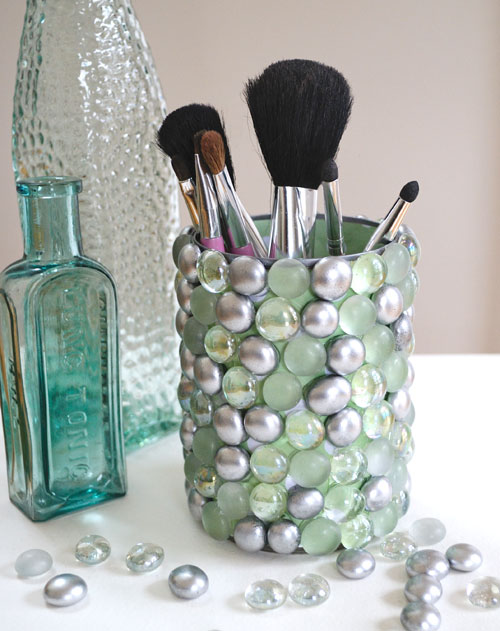 DIY bathroom storage bling
