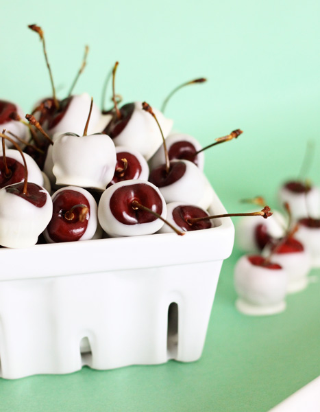amaretto soaked white chocolate cherries