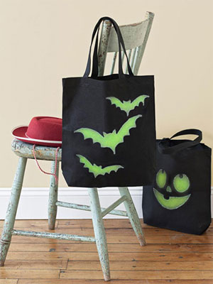 DIY halloween tote bags