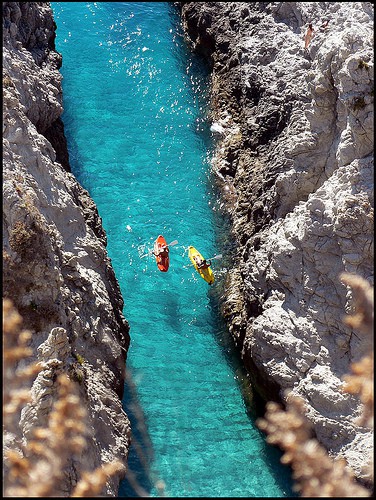 kayaking, italy