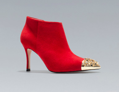 Zara Ankle Boot with Studded Cap Toe