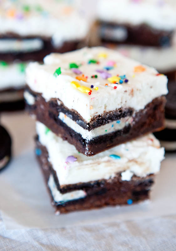 oreo birthday brownies
