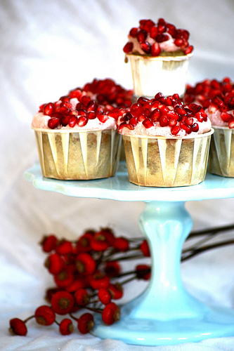 pomegranate green tea cupcakes