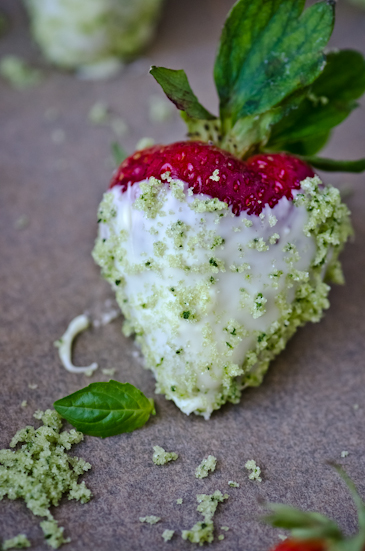 Basil White Chocolate Berries