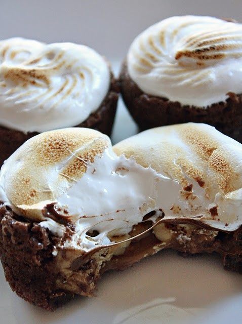 Chocolate Graham Cracker Cupcakes with Toasted Marshmallow