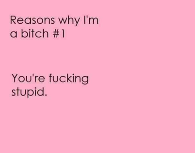 reasons to be a bitch