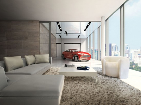 luxury living room garage
