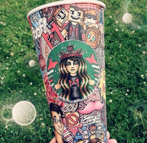 starbucks cup art