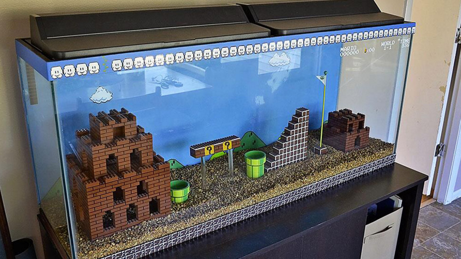 super mario bros fish tank