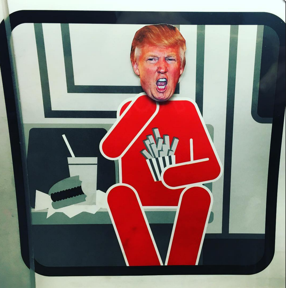 trump subway stickers