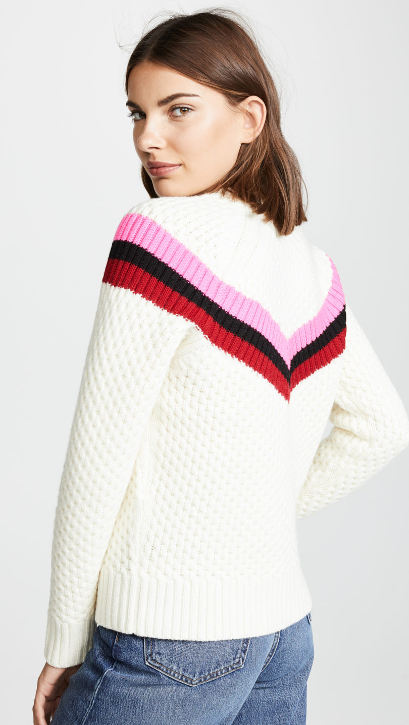milly varsity sweater pink