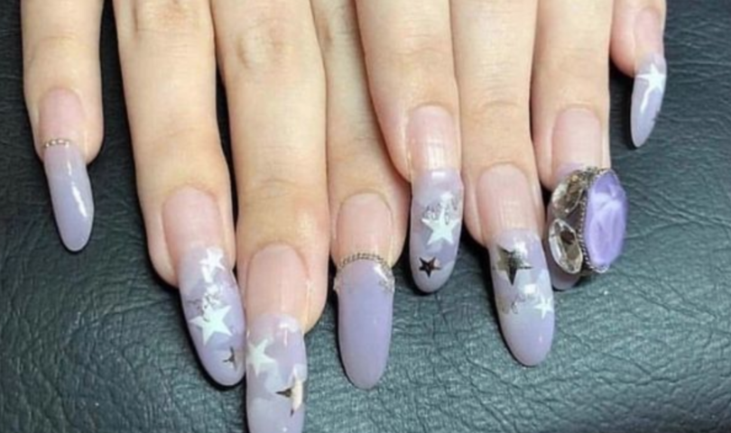 grown out acrylic nails